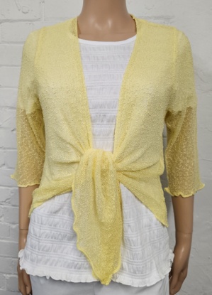 Light Textured Fancy Knit Bolero Cardigan